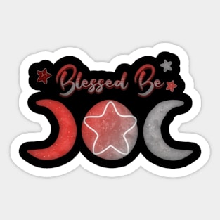 Blessed Be Triplemoon Abstract Flame and Stone Edition Design Sticker